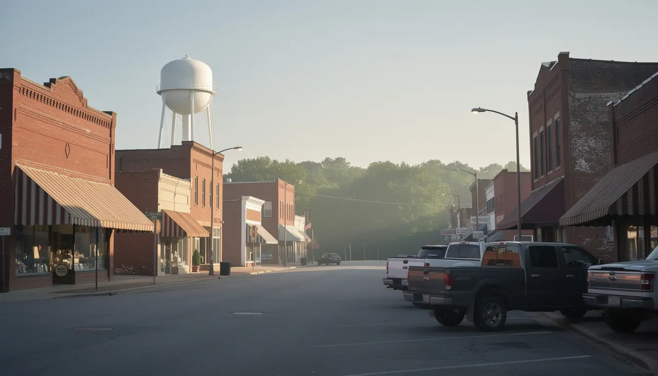 Small town main street in West Tennessee